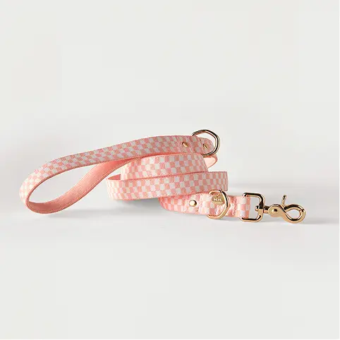 Pink Check Dog Leash